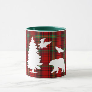 Pine tree Beer Eagle op Rood Zwart Tartan Mok