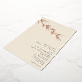 Pine Tree Branch Cream Mariage Foil Invitation (Rotation)