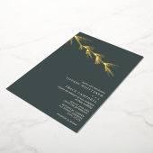Pine Tree Branch Emerald Mariage Foil Invitation (Rotation)