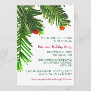Pine Tree Branch - Invitation à la fête de Noël