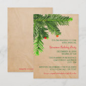 Pine Tree Branch - Invitation de fête de Noël 3x5 (Devant / Derrière)