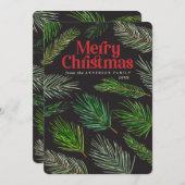 Pine tree branch typografie moderne kerst aankondiging (Voorkant / Achterkant)