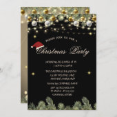 Pine Tree Branches Balls Black Christmas Company Kaart (Voorkant / Achterkant)