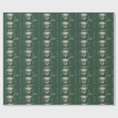 Pine Tree Branches, Balls Green Merry Kerstmis Cadeaupapier (Vlak)