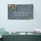 Pine Tree Branches, Gold Poinsettia, sterren Spandoek (Beurs)