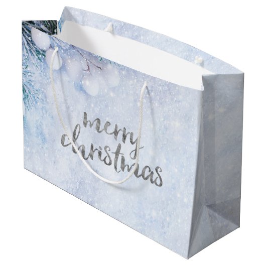 Pine Tree Branches, sneeuw Groot Cadeauzakje (Achterkant Gekanteld)