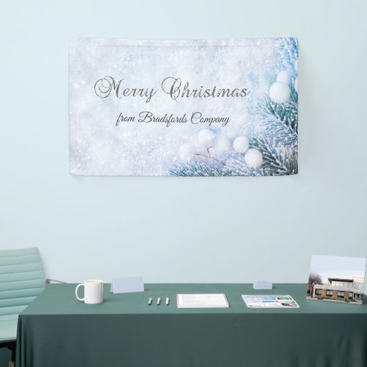 Pine Tree Branches, sneeuw Spandoek (Beurs)