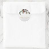 Pine Tree Branches Sneeuwkerst Ronde Sticker (Tas)