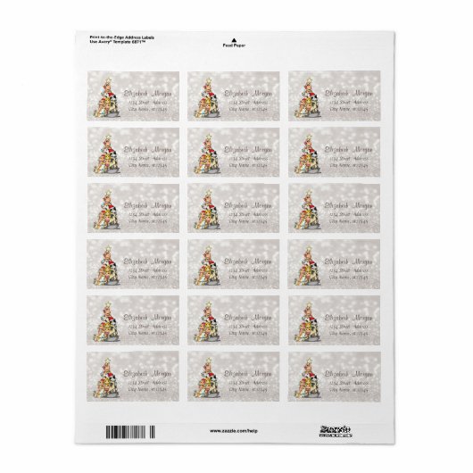 Pine Tree Cats Glittery Bokeh Etiket (Full Sheet)
