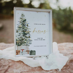 Pine Tree Christmas Guess Hoeveel kussen voetstuk Reclamebord Met Voetstuk