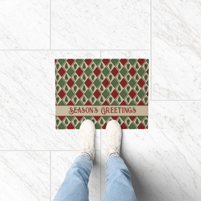 Pine Tree en Harlequin Doormat Deurmat (Binnen)