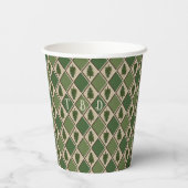 Pine Tree en Harlequin Paper Cups Papieren Bekers (Achterkant)