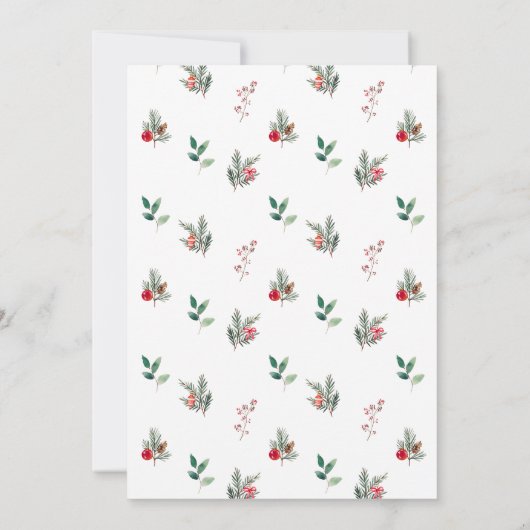 Pine Tree Festive Noël invitation (Dos)