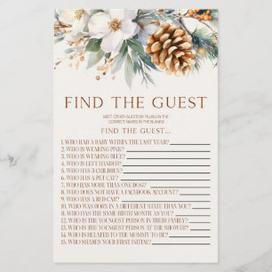 Pine Tree Floral Vind het Gast Baby shower Spel