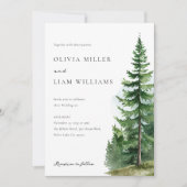 Pine Tree Forest bruiloft Kaart (Voorkant)
