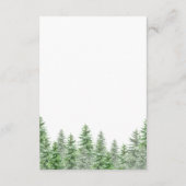 Pine Tree Forest Calligrafie Huwelijksdetails Kaar Informatiekaartje (Achterkant)