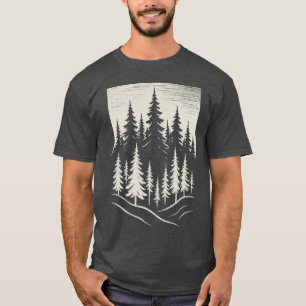 Pine Tree Forest Design Buiten T-shirt