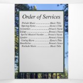 Pine Tree Forest Five Photo Memorial Drieluik Aankondiging (Binnenkant midden)