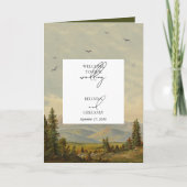 Pine Tree Forest Order of Service Bruiloft Programma (Voorkant)