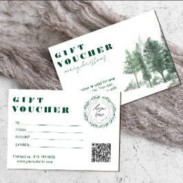 Pine Tree Forest Rustic Toevoegen Logo Cadeaubon
