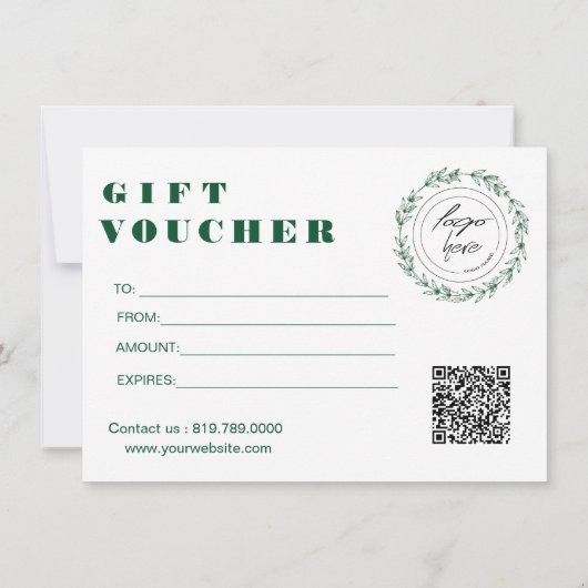 Pine Tree Forest Rustic Toevoegen Logo Cadeaubon (Achterkant)
