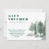 Pine Tree Forest Rustic Toevoegen Logo Cadeaubon (Voorkant)