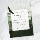 Pine Tree Forest Rustieke thema Waterverf bruiloft Kaart