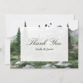 Pine Tree Forest Theme Wedding Dank u kaarten (Voorkant)