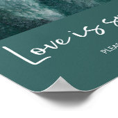 Pine Tree Forest Waterverf Groene liefde is zoet Poster (Hoek)