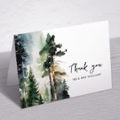 Pine Tree Forest Wedding Dank u kaart