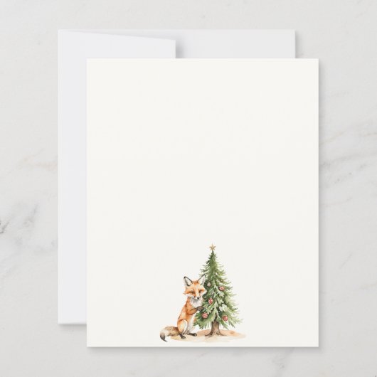 Pine tree fox Christmas Party uitnodiging (Achterkant)
