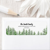 Pine Tree Green Bruiloft Retouradres Label (Insitu)