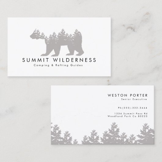 Pine-tree Grizzly Visitekaartje (Voorkant / Achterkant)