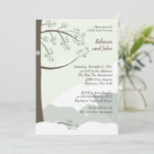 Pine Tree Hiver 5x7 nuptiale douche Invitation (Debout devant)
