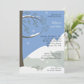 Pine Tree Hiver 5x7 nuptiale douche Invitation (Debout devant)