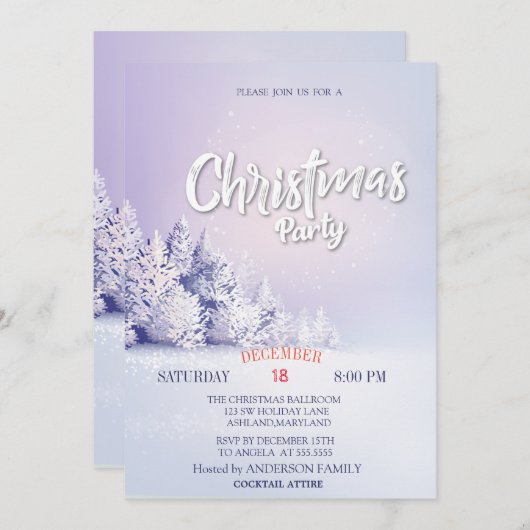 Pine Tree-kerstfeest Kaart (Voorkant / Achterkant)