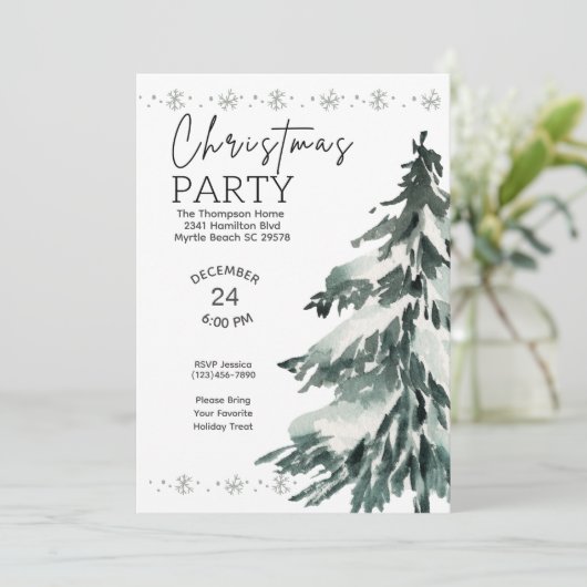 Pine Tree-kerstfeest Kaart (Staand voorkant)