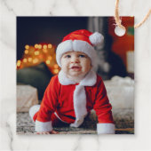 Pine Tree-kerstfoto Bedankjes Labels (Achterkant)