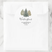 Pine Tree Kerstmis retour adres envelop afdichting Ronde Sticker (Tas)