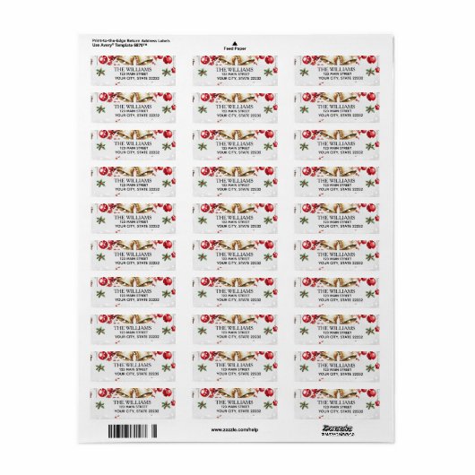 Pine Tree kerstvakantie Etiket (Full Sheet)