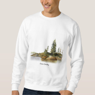 Pine Tree Landschap Sweatshirt Canoe Land