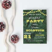 Pine Tree Lights Yellow Holiday Invitation