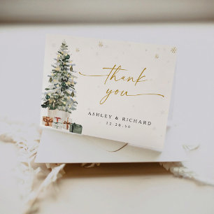 Pine Tree Mariage de Noël Carte de remerciements
