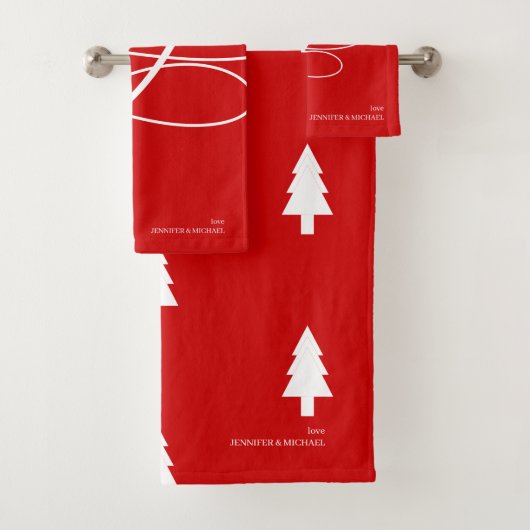pine tree Minimal Joy Christmas Bad Handdoek (Insitu)