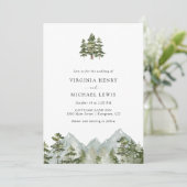 Pine Tree Mountain bruiloft Kaart (Staand voorkant)
