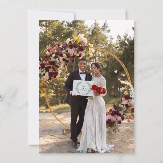 Pine Tree Mountain QR Code Huwelijk Save The Date Kaart (Achterkant)