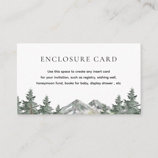 Pine Tree Mountain Woodland Party Carte de clôture (Devant)