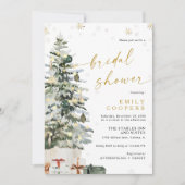 Pine Tree Noël Invitation de la douche nuptiale (Devant)
