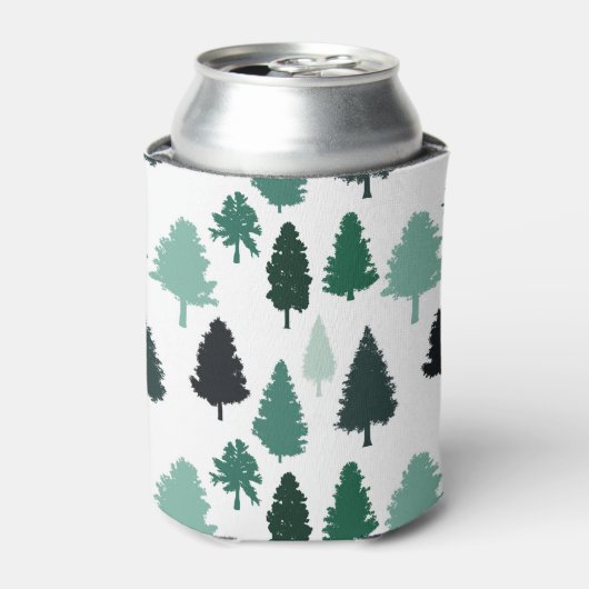 Pine Tree Pattern Green Blikjeskoeler (Blikje Voorkant)