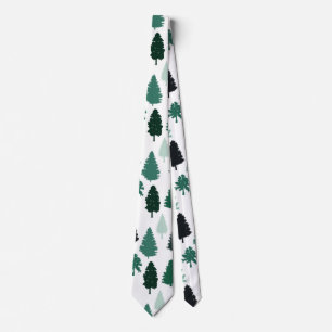 Pine Tree Pattern Green Stropdas